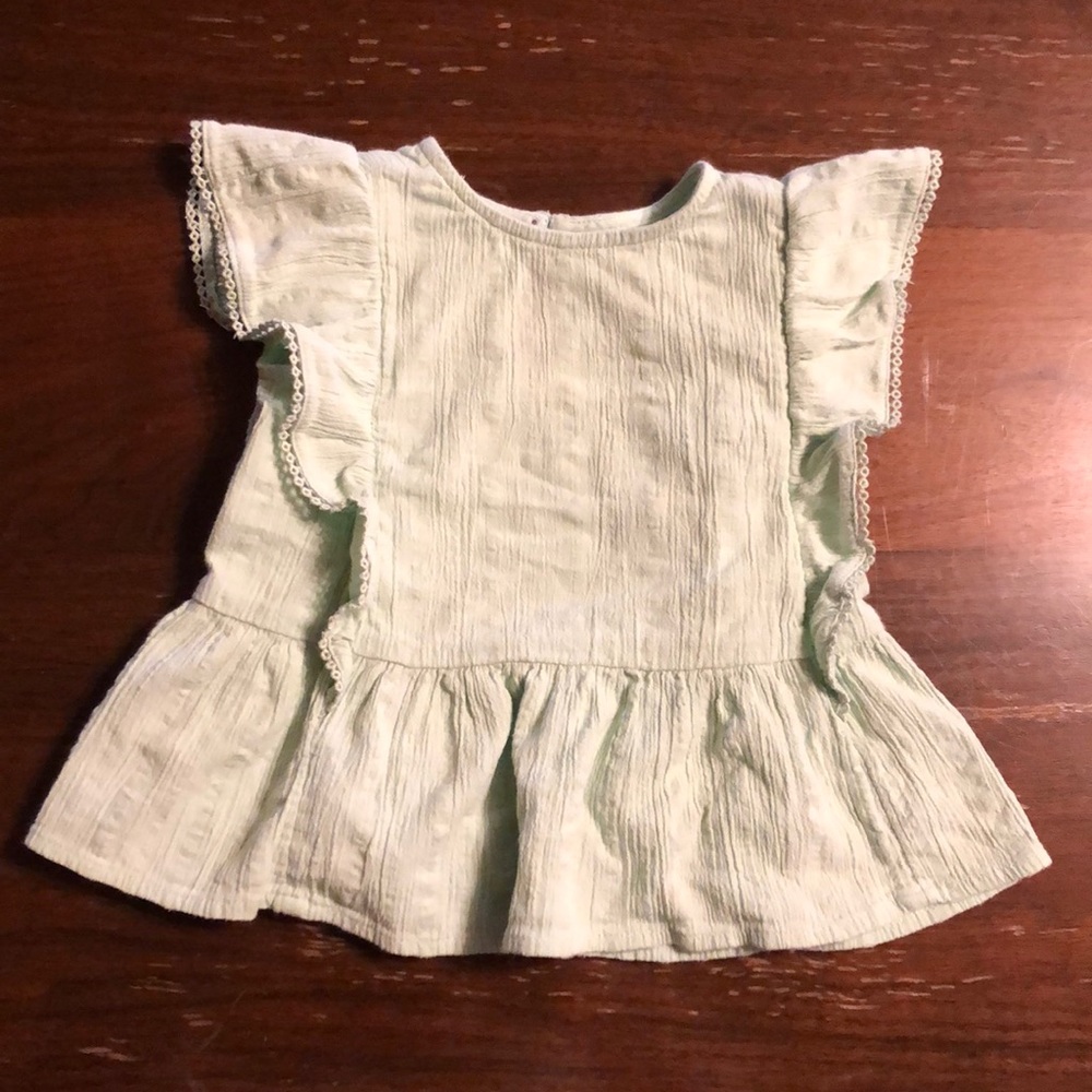 OLD NAVY mint/seafoam green Flutter Sleeve Top